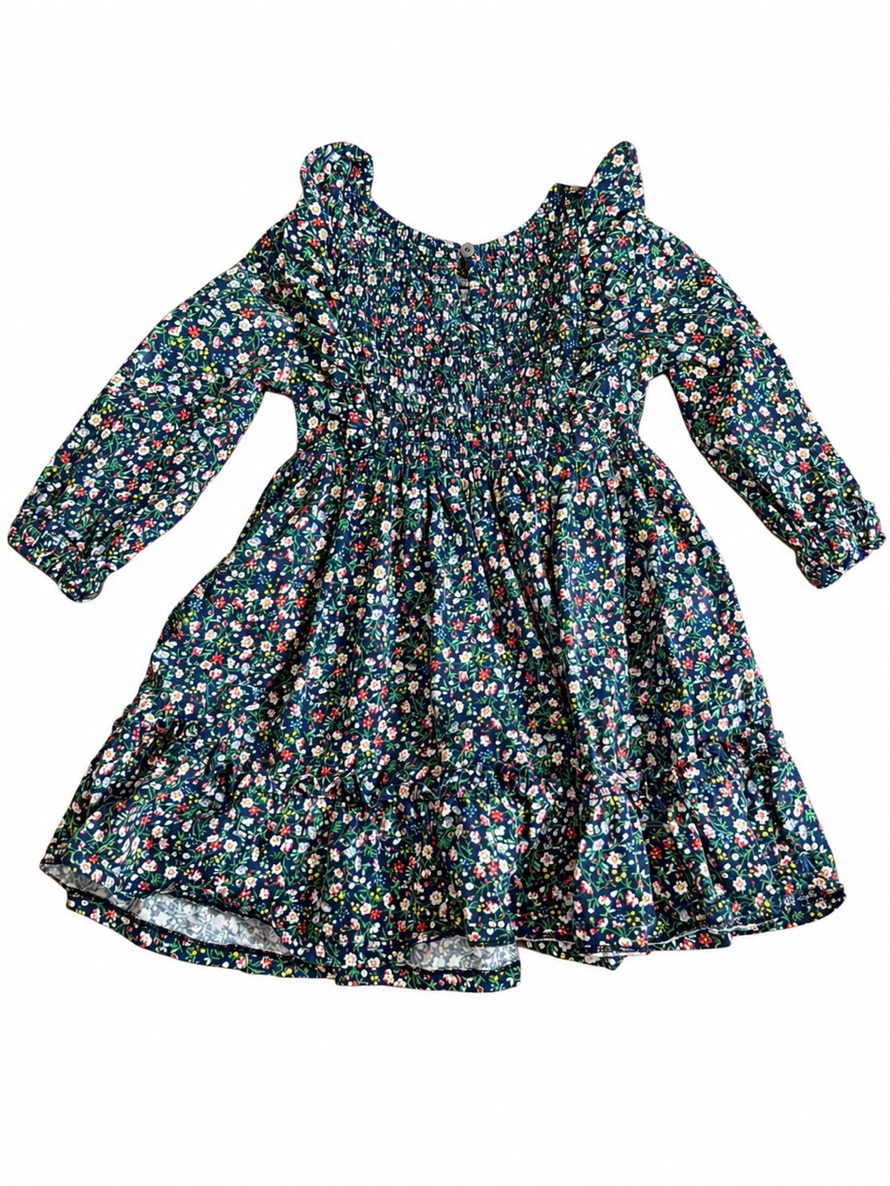 Polo by Ralph Lauren Navy Floral Ruffle Smocked Dress
